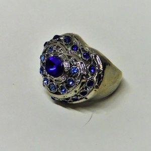 Blue Gemstone Heart Shaped Fashion Ring